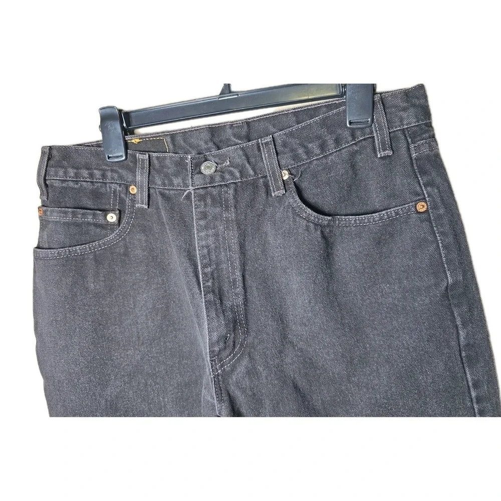 Levis 505 Vintage Jeans Men's 36x32 Black Regular Fit Straight Made in USA Y2K